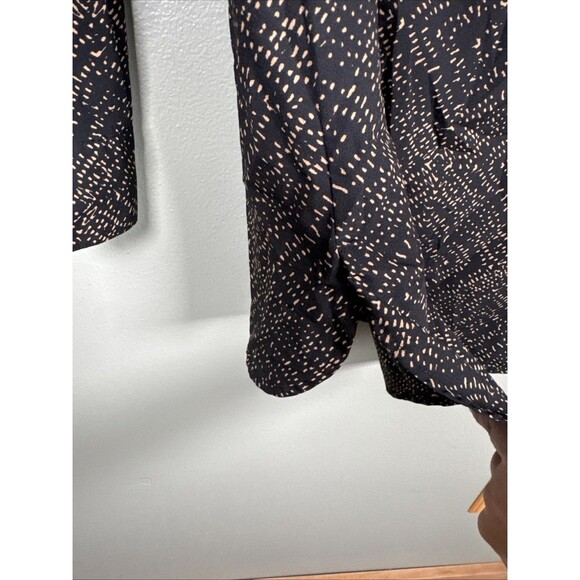 Lauren Ralph Lauren Womens Tunic Flowy Black Tan Flecks Hidden Buttons Size XS - Picture 4 of 10